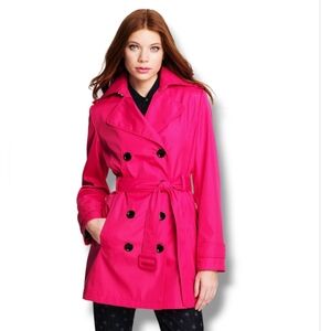 New🌹 Wantdo Women's Pink  Double-Breasted Trench Coat With Tie Belt